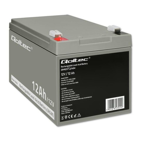 Akumulator żelowy AGM 12V 12Ah Qoltec