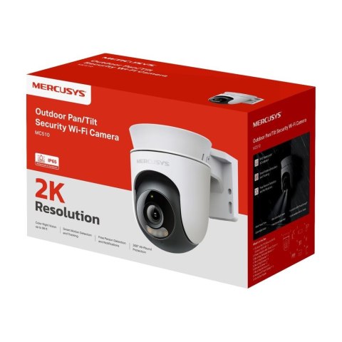 Kamera zewnętrzna obrotowa WiFi Mercusys MC510 (Biała)