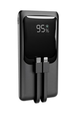 Power Bank Gembird 10000 mAh QC3.0 PD zintegrowane kable 20W czarny