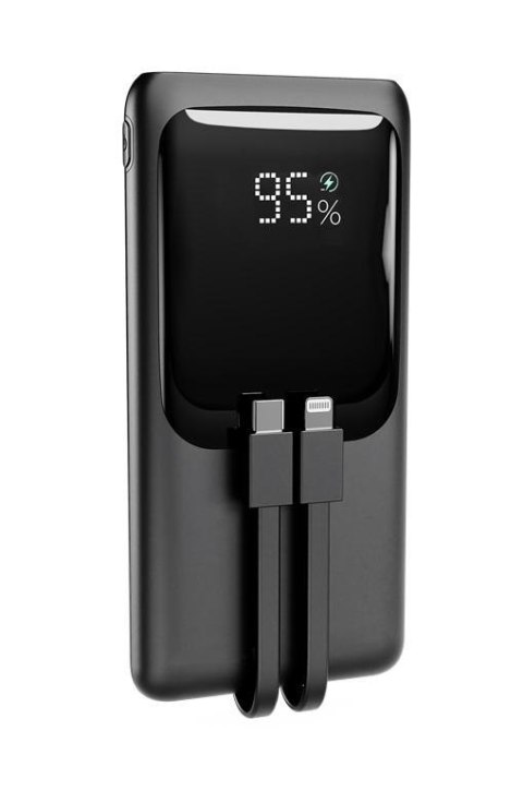 Power Bank Gembird 10000 mAh QC3.0 PD zintegrowane kable 20W czarny