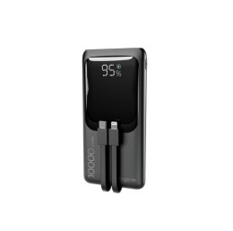 Power Bank Gembird 10000 mAh QC3.0 PD zintegrowane kable 20W czarny