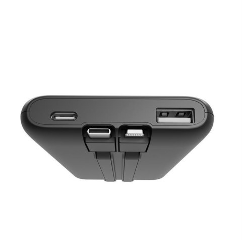 Power Bank Gembird 10000 mAh QC3.0 PD zintegrowane kable 20W czarny